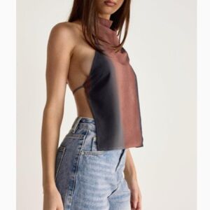 Stylish Black and Brown Women's Halter Camisole